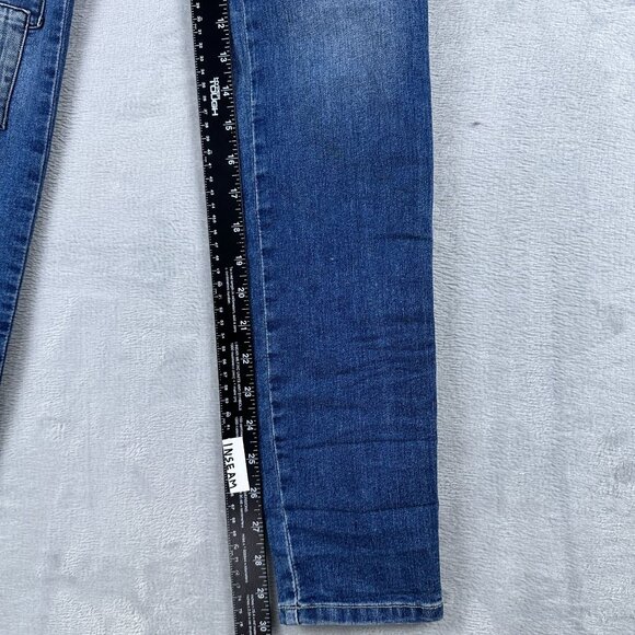 Guess Super Skinny Jeans Low Rise Womens Size 28 Marine Fit Patch Denim Blue - Picture 9 of 12